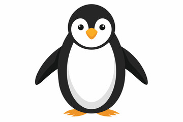 Obraz premium Grumpy Penguin Character with Crossed Arms, Funny Angry Antarctic Bird Illustration Isolated on White Background
