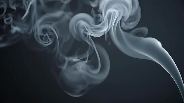 Ethereal smoke tendrils wafting through dark space