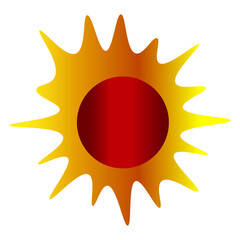 illustration of the sun with a white background