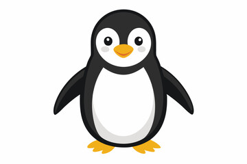 Obraz premium Elegant Emperor Penguin Icon Vector Art, Stylized Minimalist Bird Design for Winter Theme Decorations and Signage