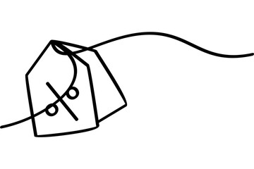 Illustration of a continuous line design on a discount label. An interesting abstract line art design.
