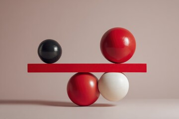 Abstract balance composition using off-center geometry, asymmetry as strategy