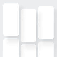 Blank smartphone app screens. Vector mockup for mobile app presentation and UI interface design