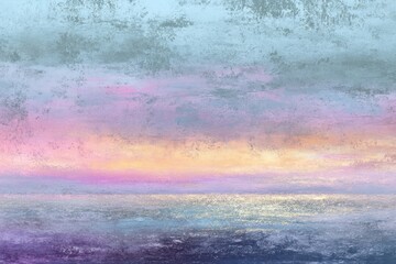 Abstract horizon with pastel tones, future-oriented mindset, long-term creative vision