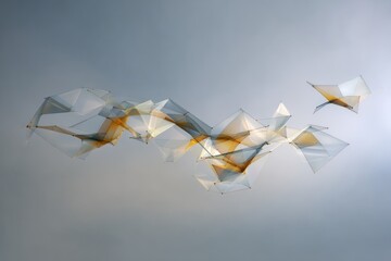 Abstract composition of floating planes suggesting flexibility and multiple revenue paths