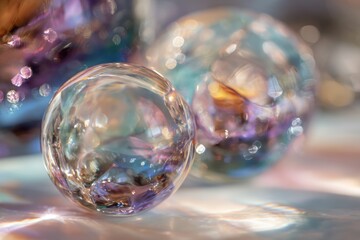 Soft refraction of light through glass, clarity and transparency in personal business