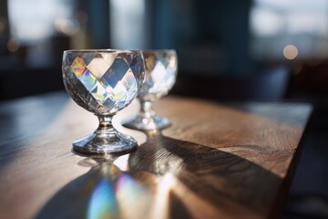 Soft refraction of light through glass, clarity and transparency in personal business