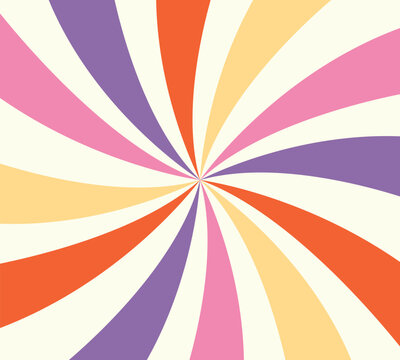 Colorful Spiral Swirl Background with Retro Abstract Pattern Spiral candy ray burst Comic effect texture