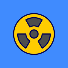 Nuclear Radiation Vector Icon Illustration On Isolated Background.