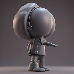 Minimal 3D Stylized Humanoid Character with Headphones and Boots｜ヘッドホンとブーツを着用したミニマルな3Dスタイライズドキャラクター