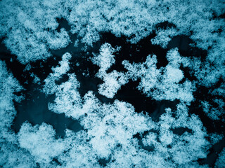 Snowy glass of car's window object background