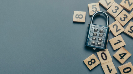 padlock surrounded by numbers