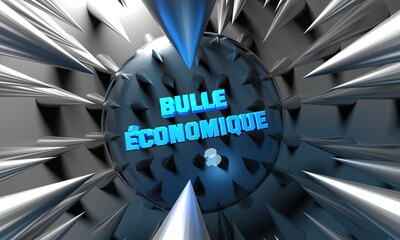 concept de bulle &eacute;conomique pr&ecirc;te &agrave; exploser avant un krach boursier - rendu 3D