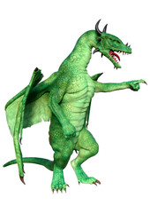 Fototapeta premium 3D Rendering Fairy Tale Dragon on White