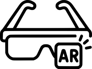 augmented reality glasses icon vector sign, symbol, vector, art