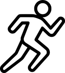 silhouette athlete running isolated icon sign, symbol, vector, art