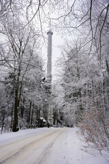 Wieża Święty Krzyż zimą © Przemysaw