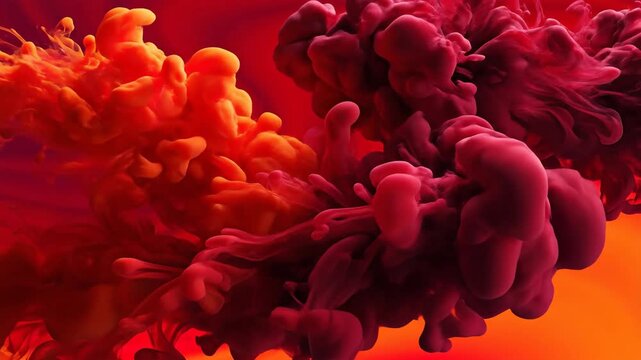 Abstract swirling red and orange background with textured forms