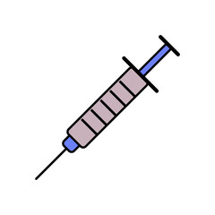 Fototapeta premium Flat Design Injection Syringe Symbol Isolated on White Background for Medical Use
