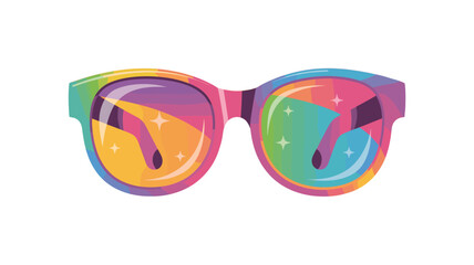 A stylish rainbow-colored glasses.