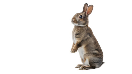 Obraz premium Easter bunny isolated on transparent background cute brown rabbit