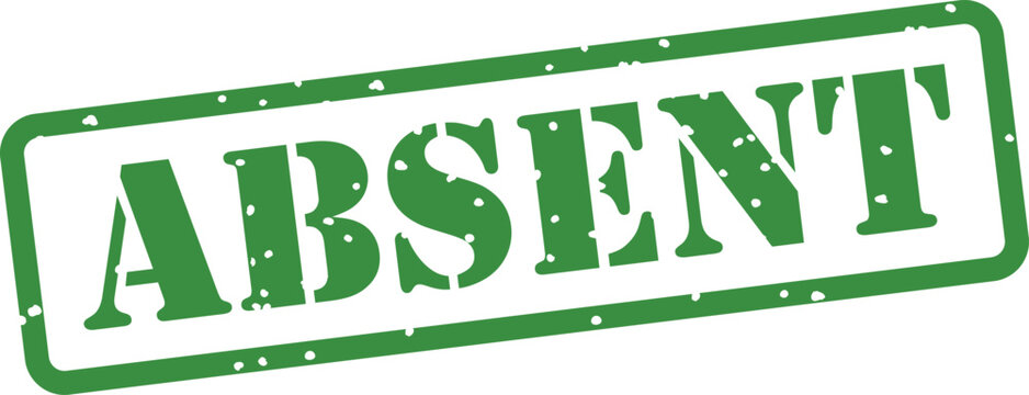 Green rubber stamp with absent text