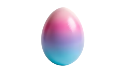 Easter egg isolated on transparent background pink blue easter decoration
