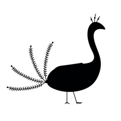 silhouette of a swan on a white background