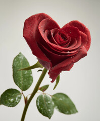 Heart shaped red rose symbolizing love and valentine ai generated