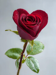 Heart shaped red rose symbolizing love and valentine ai generated