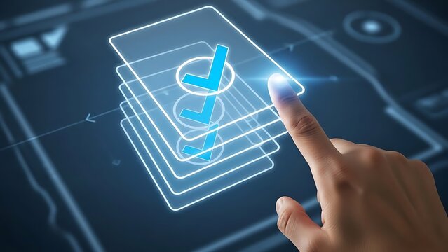 Digital Checkmark Confirmation On Touchscreen Interface - Powered by Adobe