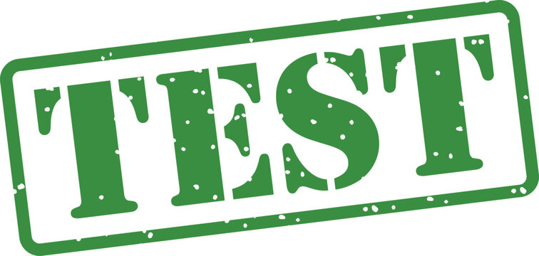 Green test stamp with distressed texture