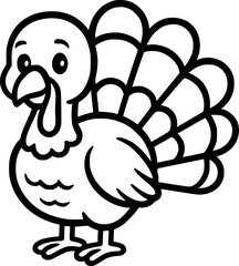 cartoon turkey animal over white background sign, symbol, vector, art