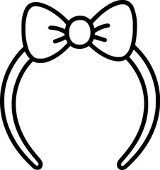 cute headband with bow for small girl icon sign, symbol, vector, art