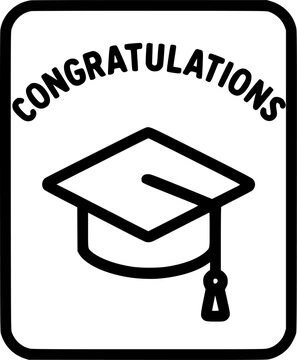 congratulations grad celebration card vector illustration design sign, symbol, vector, art