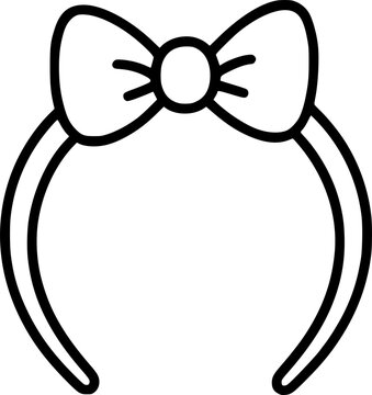 cute headband with bow for small girl icon sign, symbol, vector, art