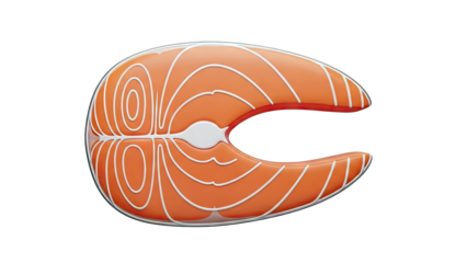Stylized Salmon Slice Icon