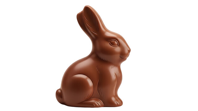 Easter chocolate bunny isolated on transparent background