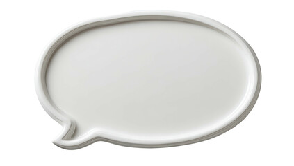 3D rendered white speech bubble cutout against a black background