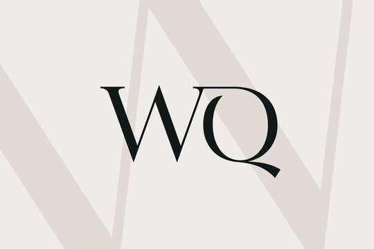 WQ or QW letter logo icon design. Classic style luxury initials monogram.