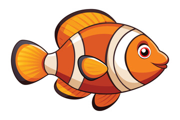 Abstract Style Clownfish Vector Graphic, Artistic Tropical Fish Illustration Isolated on White Background for Creative Design Projects