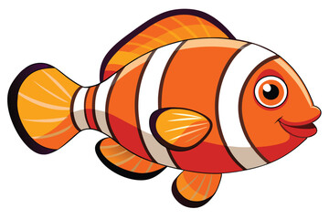 Pair of Clownfish Vector Illustration, Marine Reef Inhabitants Isolated on White Background for Environmental Conservation Concepts