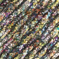 Fototapeta premium Seamless pattern of crumpled paper in blue and yellow tones