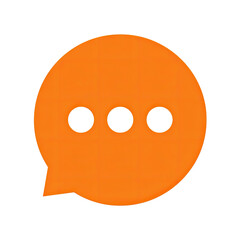 Fototapeta premium A stylized orange speech bubble with three dots, hinting at a message or communication