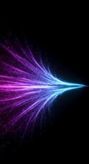 Abstract dark background with glowing purple and blue energy field representing spiritual and scientific quantum effects, physics, ethereal, digital