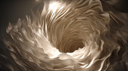 Abstract Paper Art Installation With Whirl Effect