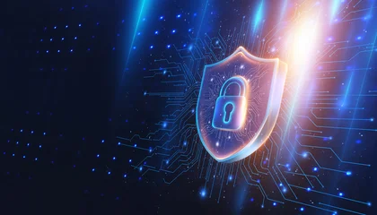 Network security system, neon. Personal data information. Technology services in the field of information and cybersecurity. Internet technologies. © MiaStendal
