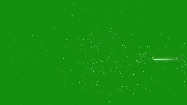 Romantic love message stroke line animation with sparkling star dust particles on green screen in 4K, chroma key motion for cinematic greetings and love promos