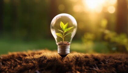 green energy concept light bulb with a plant inside symbolizes ecofriendly power and sustainable solutions for the future