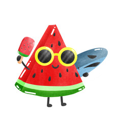 Set of cute cartoon vector illustrations featuring a funny food collection with fruits, vegetables, berries, and nature elements for kids' holiday design